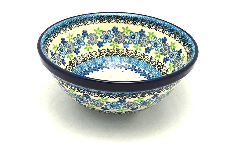2 3/4"H x 6 1/2"W
 Polish Pottery Bowl - Medium Nesting (6 1/2") - Flower Works 058-2633a (2 3/4"H x 6 1/2"W
)