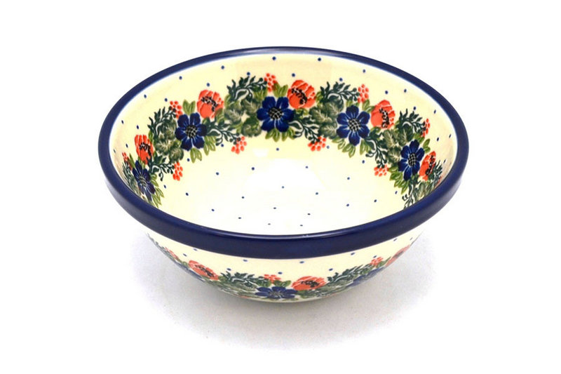 2 3/4"H x 6 1/2"W
 Polish Pottery Bowl - Medium Nesting (6 1/2") - Garden Party 058-1535a (2 3/4"H x 6 1/2"W
)