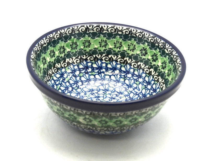 2 3/4"H x 6 1/2"W
 Polish Pottery Bowl - Medium Nesting (6 1/2") - Kiwi 058-1479a (2 3/4"H x 6 1/2"W
)
