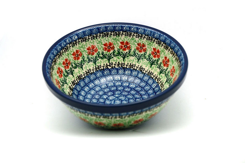 2 3/4"H x 6 1/2"W
 Polish Pottery Bowl - Medium Nesting (6 1/2") - Maraschino 058-1916a (2 3/4"H x 6 1/2"W
)