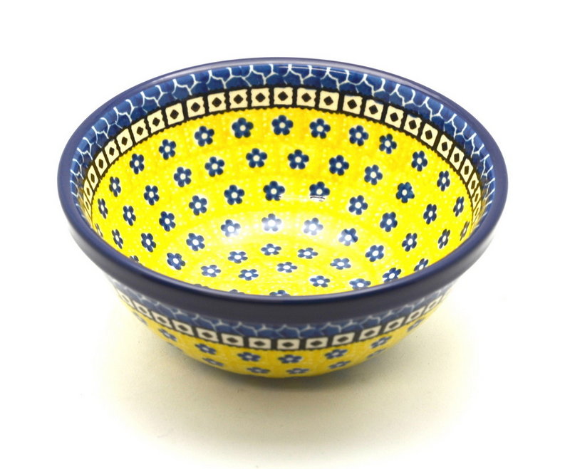 2 3/4"H x 6 1/2"W
 Polish Pottery Bowl - Medium Nesting (6 1/2") - Sunburst 058-859a (2 3/4"H x 6 1/2"W
)
