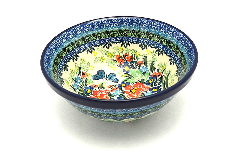 2 3/4"H x 6 1/2"W
 Polish Pottery Bowl - Medium Nesting (6 1/2") - Unikat Signature - U4553 058-U4553 (2 3/4"H x 6 1/2"W
)