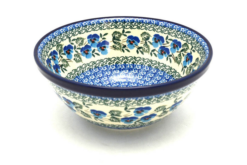2 3/4"H x 6 1/2"W
 Polish Pottery Bowl - Medium Nesting (6 1/2") - Winter Viola 058-2273a (2 3/4"H x 6 1/2"W
)