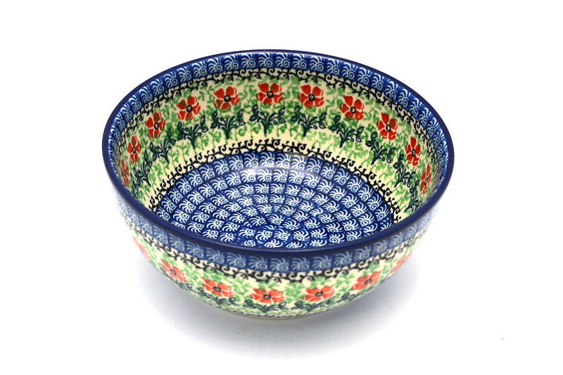 2 3/4"H x 6 1/4"W
 Polish Pottery Bowl - Coupe Cereal - Maraschino C38-1916a (2 3/4"H x 6 1/4"W
)