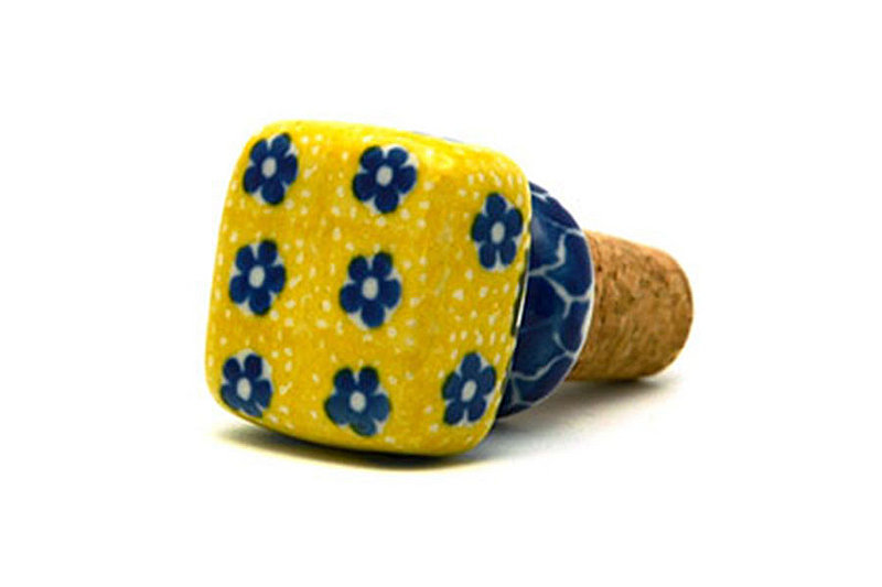 2 3/8"H x 1 3/8"W
 Polish Pottery Wine Stopper - Sunburst 832-859a (2 3/8"H x  1 3/8"W
)