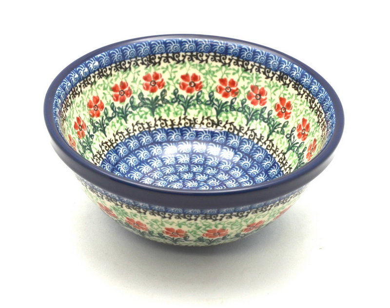 2 3/8"H x 5 1/2"W
 Polish Pottery Bowl - Small Nesting (5 1/2") - Maraschino 059-1916a (2 3/8"H x 5 1/2"W
)