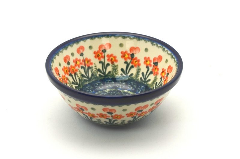 2 3/8"H x 5 1/2"W
 Polish Pottery Bowl - Small Nesting (5 1/2") - Peach Spring Daisy 059-560a (2 3/8"H x 5 1/2"W
)