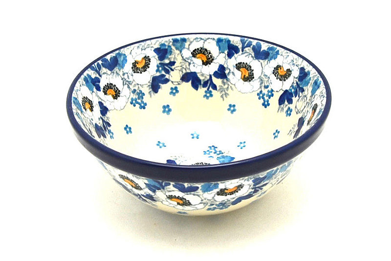 2 3/8"H x 5 1/2"W
 Polish Pottery Bowl - Small Nesting (5 1/2") - White Poppy 059-2222a (2 3/8"H x 5 1/2"W
)