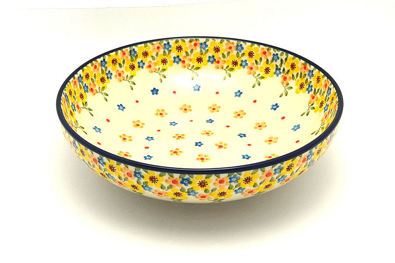 2 3/8"H x 8 3/4"W
 Polish Pottery Bowl - Contemporary - Medium (9") - Buttercup B91-2225a (2 3/8"H x 8 3/4"W
)