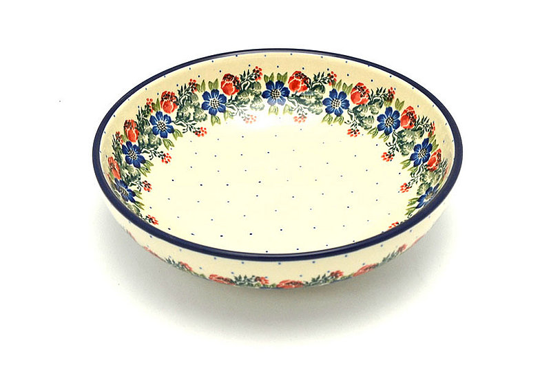 2 3/8"H x 8 3/4"W
 Polish Pottery Bowl - Contemporary - Medium (9") - Garden Party B91-1535a (2 3/8"H x 8 3/4"W
)