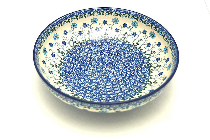 2 3/8"H x 8 3/4"W
 Polish Pottery Bowl - Contemporary - Medium (9") - Georgia Blue B91-2785a (2 3/8"H x 8 3/4"W
)