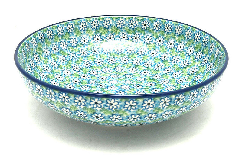 2 3/8"H x 8 3/4"W
 Polish Pottery Bowl - Contemporary - Medium (9") - Key Lime B91-2252a (2 3/8"H x 8 3/4"W
)