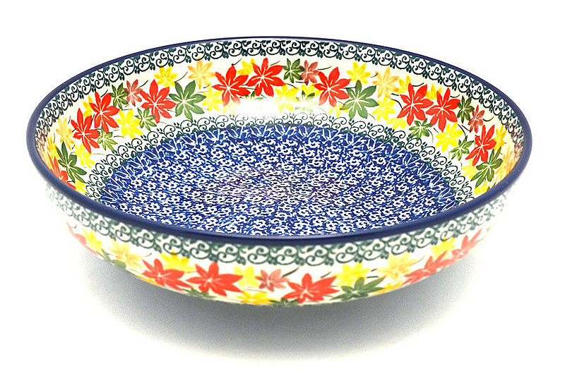 2 3/8"H x 8 3/4"W
 Polish Pottery Bowl - Contemporary - Medium (9") - Maple Harvest B91-2533a (2 3/8"H x 8 3/4"W
)