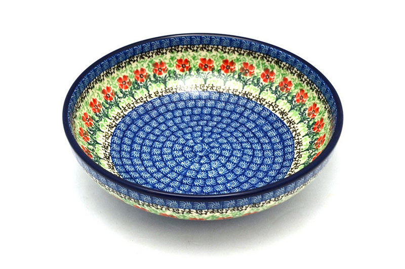 2 3/8"H x 8 3/4"W
 Polish Pottery Bowl - Contemporary - Medium (9") - Maraschino B91-1916a (2 3/8"H x 8 3/4"W
)