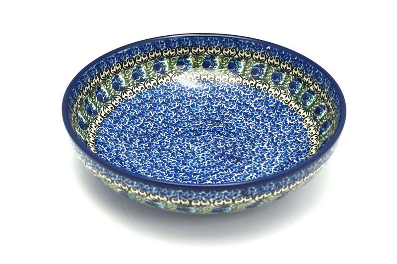 2 3/8"H x 8 3/4"W
 Polish Pottery Bowl - Contemporary - Medium (9") - Peacock Feather B91-1513a (2 3/8"H x 8 3/4"W
)