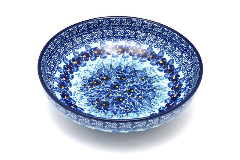 2 3/8"H x 8 3/4"W
 Polish Pottery Bowl - Contemporary - Medium (9") - Unikat Signature U3639 B91-U3639 (2 3/8"H x 8 3/4"W
)