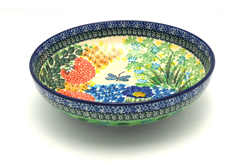 2 3/8"H x 8 3/4"W
 Polish Pottery Bowl - Contemporary - Medium (9") - Unikat Signature U4612 B91-U4612 (2 3/8"H x 8 3/4"W
)