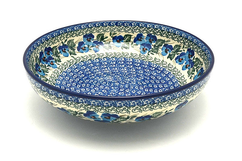 2 3/8"H x 8 3/4"W
 Polish Pottery Bowl - Contemporary - Medium (9") - Winter Viola B91-2273a (2 3/8"H x 8 3/4"W
)