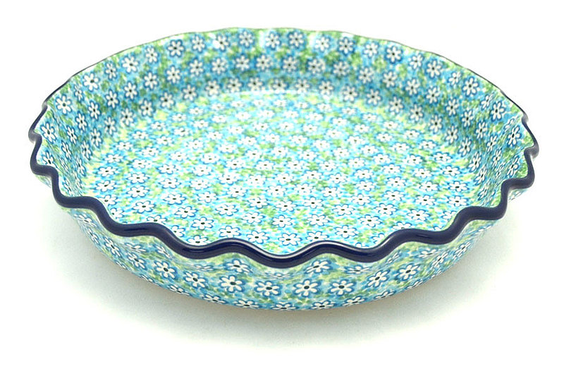 2"H x 10"W
 Polish Pottery Baker - Pie Dish - Fluted - Key Lime 636-2252a (2"H x 10"W
)