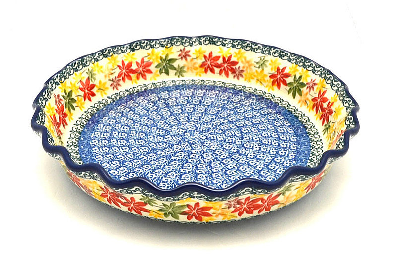 2"H x 10"W
 Polish Pottery Baker - Pie Dish - Fluted - Maple Harvest 636-2533a (2"H x 10"W
)