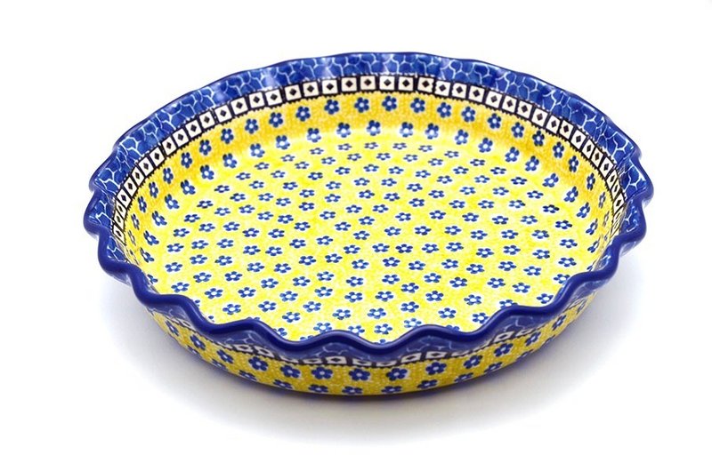 2"H x 10"W
 Polish Pottery Baker - Pie Dish - Fluted - Sunburst 636-859a (2"H x 10"W
)