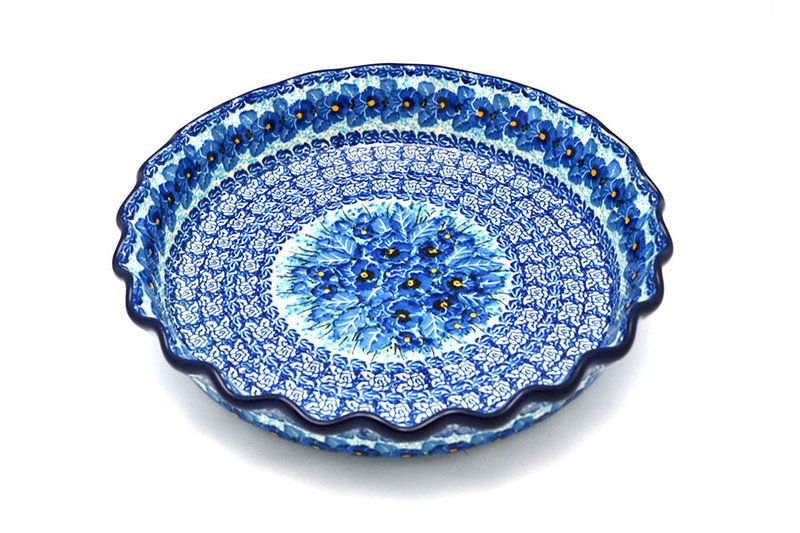 2"H x 10"W
 Polish Pottery Baker - Pie Dish - Fluted - Unikat Signature U3639 636-U3639 (2"H x 10"W
)