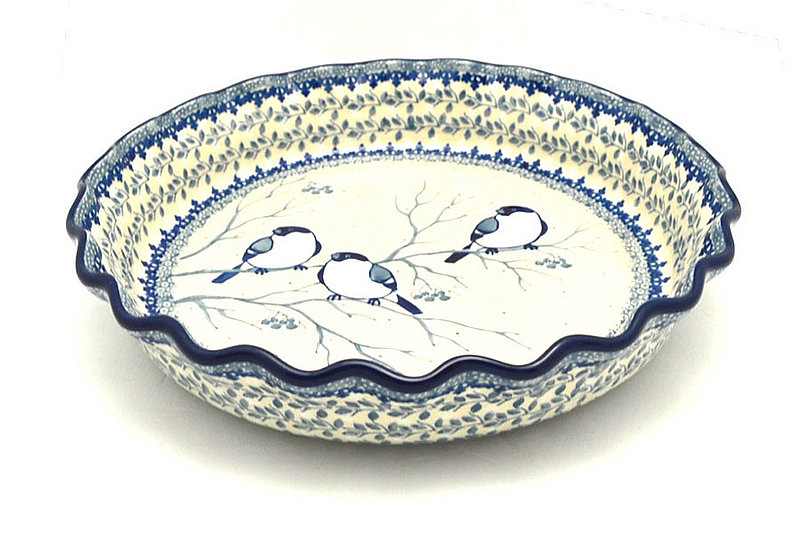 2"H x 10"W
 Polish Pottery Baker - Pie Dish - Fluted - Unikat Signature U4830 636-U4830 (2"H x 10"W
)