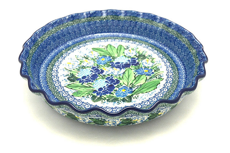 2"H x 10"W
 Polish Pottery Baker - Pie Dish - Fluted - Unikat Signature U5138 636-U5138 (2"H x 10"W
)