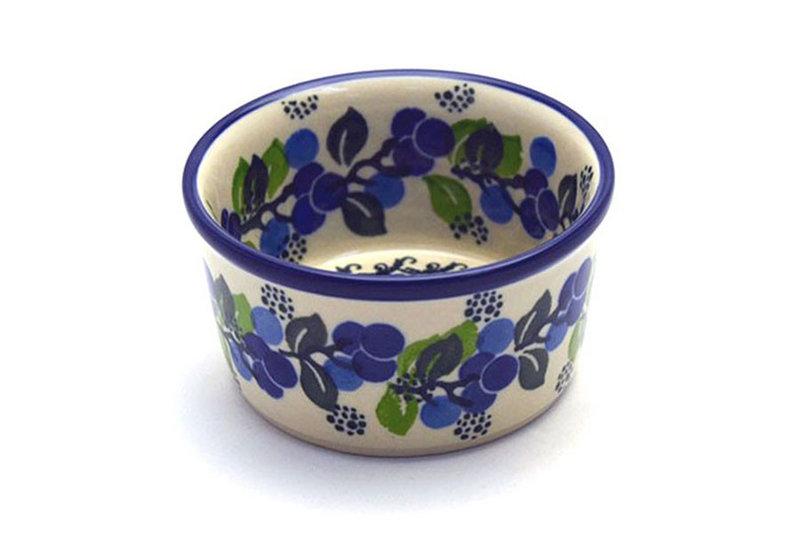 2"H x 3 3/4"W
 Polish Pottery Ramekin - Blue Berries 409-1416a (2"H x 3 3/4"W
)