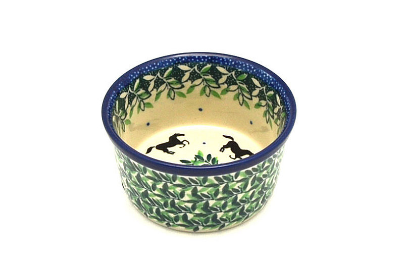 2"H x 3 3/4"W
 Polish Pottery Ramekin - Dark Horse 409-2241a (2"H x 3 3/4"W
)