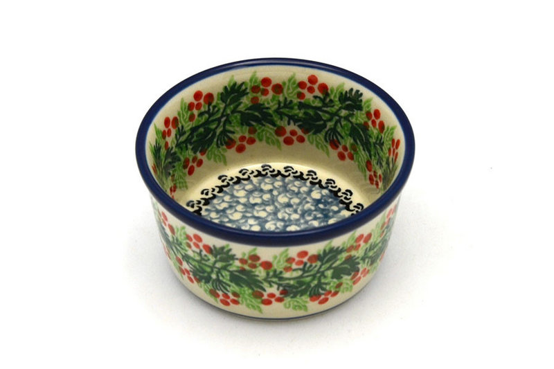 2"H x 3 3/4"W
 Polish Pottery Ramekin - Holly Berry 409-1734a (2"H x 3 3/4"W
)