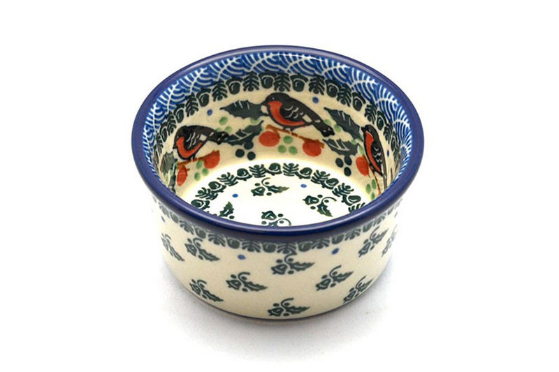 2"H x 3 3/4"W
 Polish Pottery Ramekin - Red Robin 409-1257a (2"H x 3 3/4"W
)
