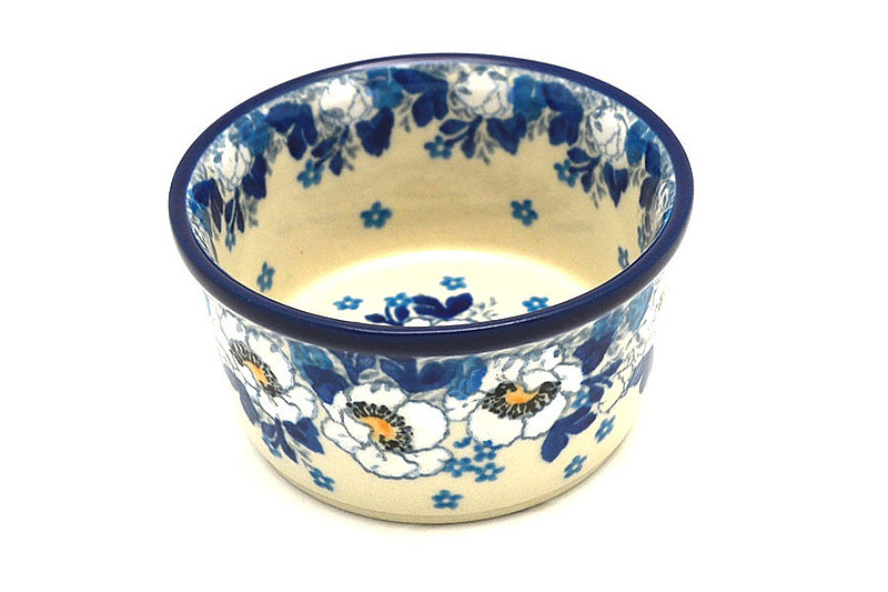 2"H x 3 3/4"W
 Polish Pottery Ramekin - White Poppy 409-2222a (2"H x 3 3/4"W
)
