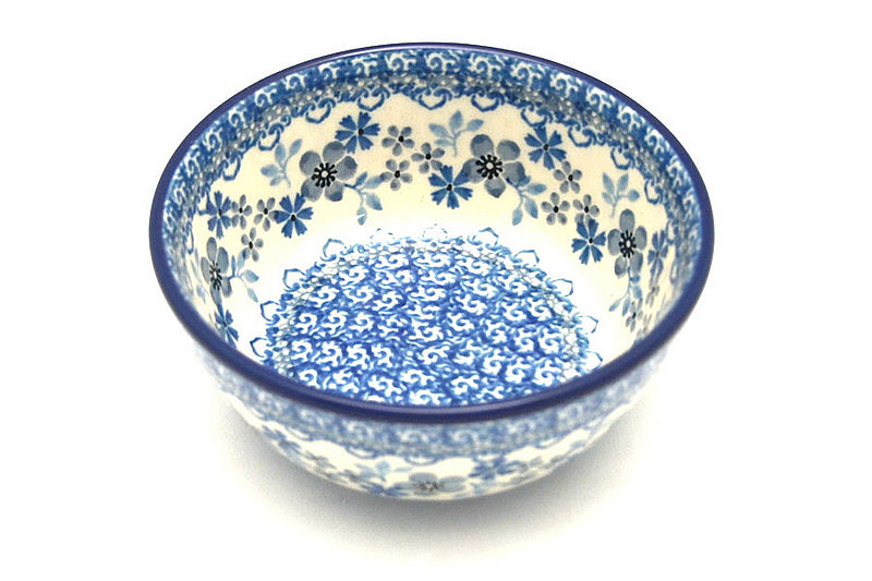 2"H x 4 3/4"W.
 Polish Pottery Bowl - Ice Cream/Dessert - Blue Horizon 017-2333a (2"H x 4 3/4"W.
)