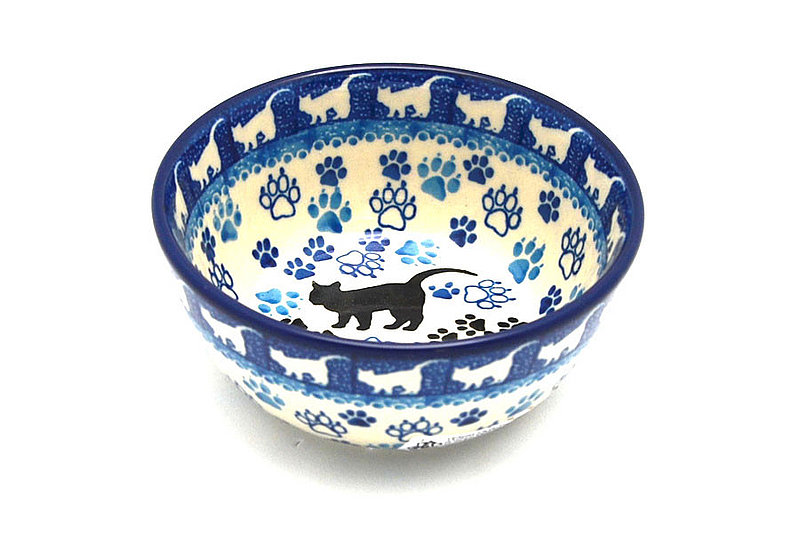 2"H x 4 3/4"W.
 Polish Pottery Bowl - Ice Cream/Dessert - Boo Boo Kitty 017-1771a (2"H x 4 3/4"W.
)