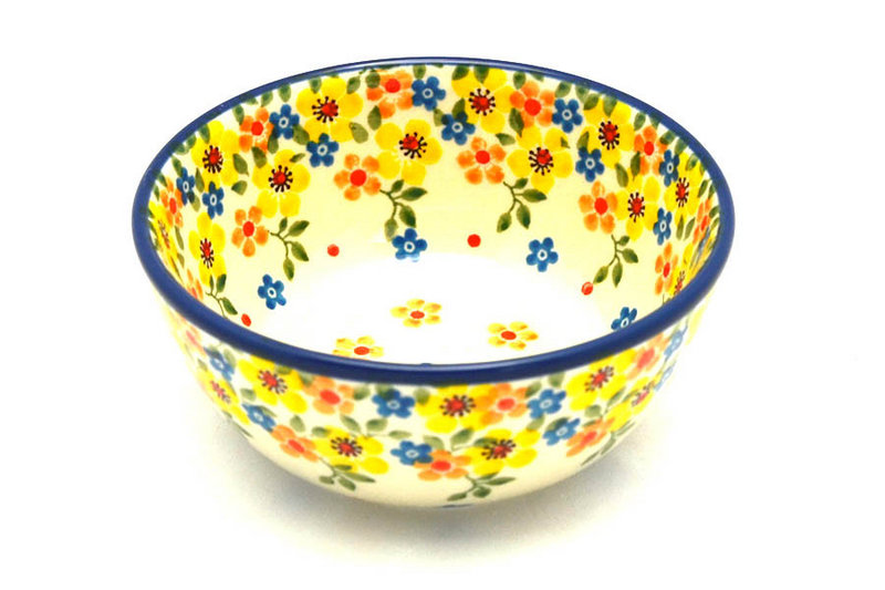 2"H x 4 3/4"W.
 Polish Pottery Bowl - Ice Cream/Dessert - Buttercup 017-2225a (2"H x 4 3/4"W.
)