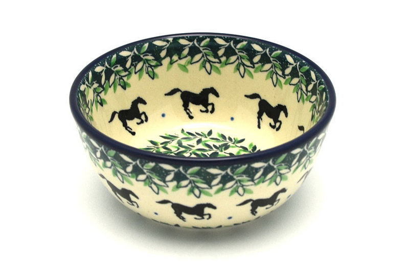 2"H x 4 3/4"W.
 Polish Pottery Bowl - Ice Cream/Dessert - Dark Horse 017-2241a (2"H x 4 3/4"W.
)