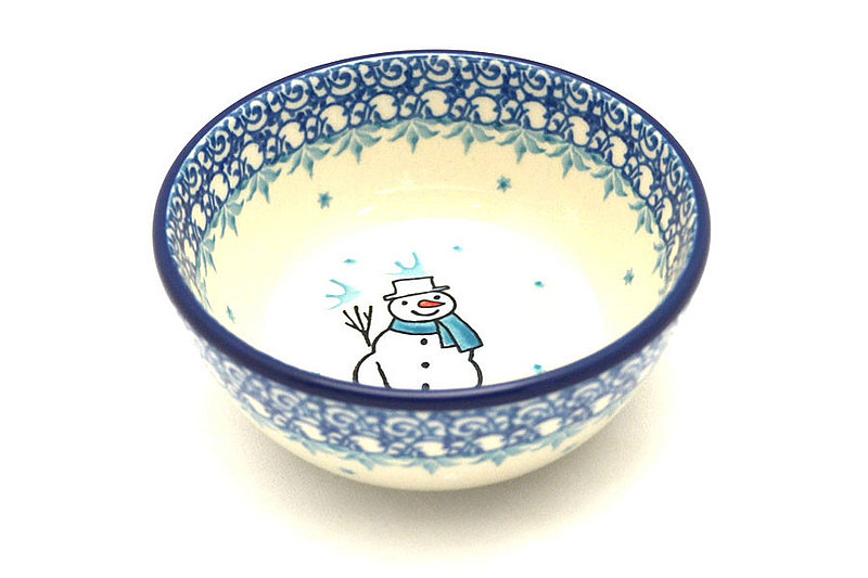 2"H x 4 3/4"W.
 Polish Pottery Bowl - Ice Cream/Dessert - Jack Frost 017-2798a (2"H x 4 3/4"W.
)
