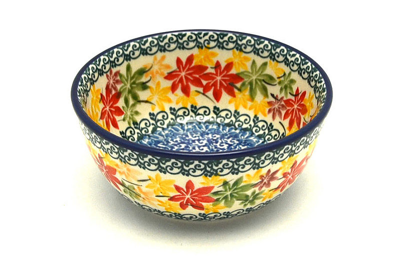 2"H x 4 3/4"W.
 Polish Pottery Bowl - Ice Cream/Dessert - Maple Harvest 017-2533a (2"H x 4 3/4"W.
)