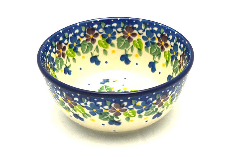 2"H x 4 3/4"W.
 Polish Pottery Bowl - Ice Cream/Dessert - Plum Luck 017-2509a (2"H x 4 3/4"W.
)