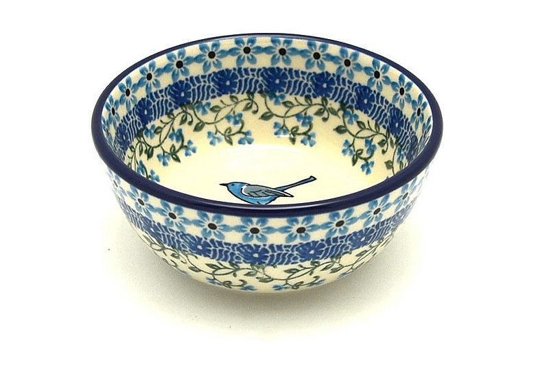 2"H x 4 3/4"W.
 Polish Pottery Bowl - Ice Cream/Dessert - Song Bird 017-1932a (2"H x 4 3/4"W.
)
