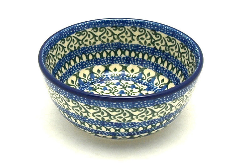 2"H x 4 3/4"W.
 Polish Pottery Bowl - Ice Cream/Dessert - Tulip Trellis 017-0585a (2"H x 4 3/4"W.
)