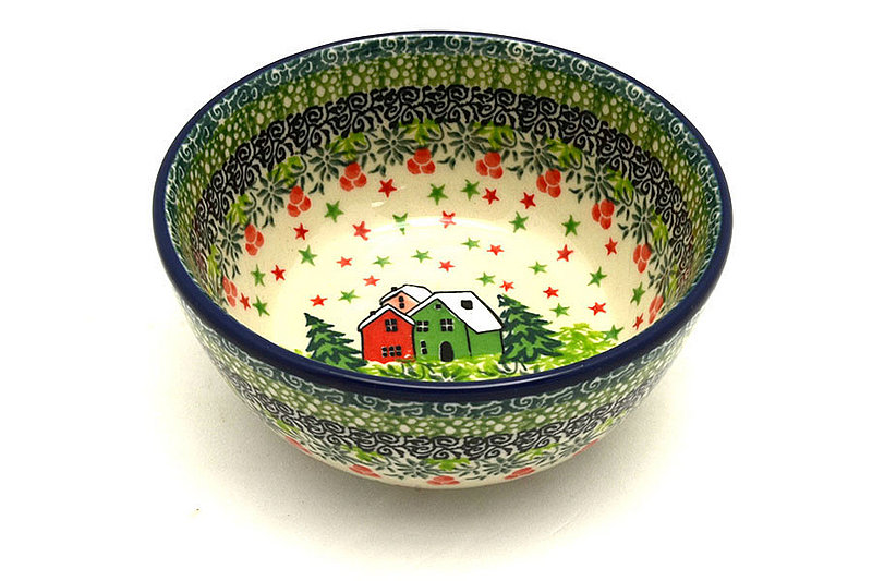 2"H x 4 3/4"W.
 Polish Pottery Bowl - Ice Cream/Dessert - Unikat Signature U5037 017-U5037 (2"H x 4 3/4"W.
)