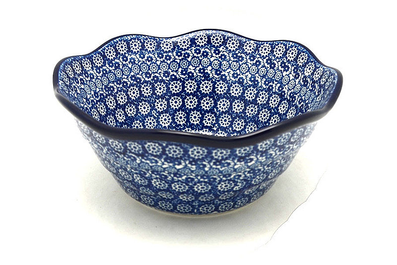 3 1/2"H x 8"W
 Polish Pottery Bowl - Curvy Edge - 8" - Midnight 691-2615a (3 1/2"H x 8"W
)