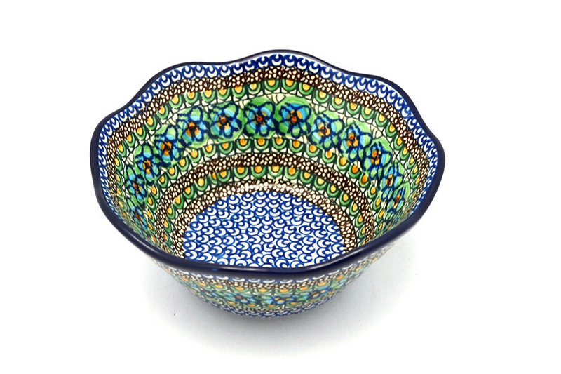 3 1/2"H x 8"W
 Polish Pottery Bowl - Curvy Edge - 8" - Unikat Signature U151 691-U0151 (3 1/2"H x 8"W
)