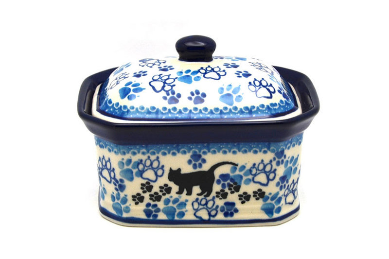 3 1/4"H x 3 1/2"W x 4 1/2"L
 Polish Pottery Cake Box - Small - Boo Boo Kitty 385-1771a (3 1/4"H x 3 1/2"W x 4 1/2"L
)