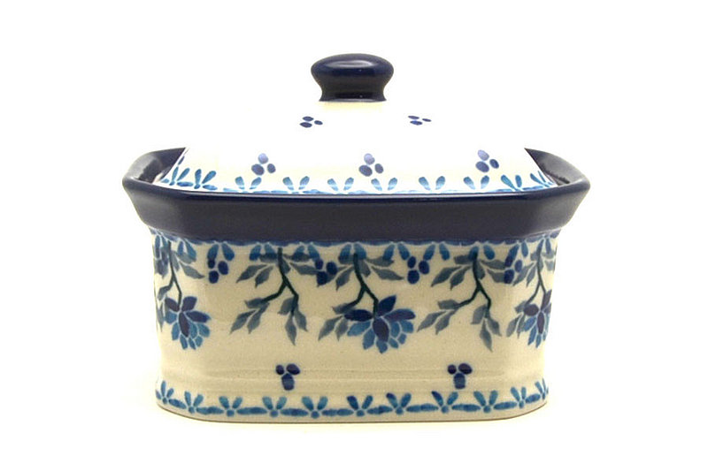3 1/4"H x 3 1/2"W x 4 1/2"L
 Polish Pottery Cake Box - Small - Clover Field 385-2524a (3 1/4"H x 3 1/2"W x 4 1/2"L
)