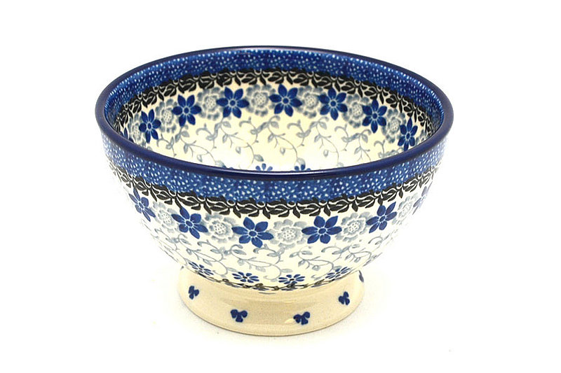 3 1/4"H x 5 1/2"W
 Polish Pottery Bowl - Pedestal - Small - Silver Lace 206-2158a (3 1/4"H x 5 1/2"W
)