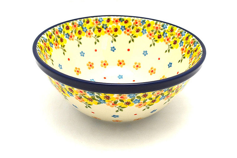 3 1/4"H x 7 1/2"W
 Polish Pottery Bowl - Large Nesting (7 1/2") - Buttercup 057-2225a (3 1/4"H x 7 1/2"W
)