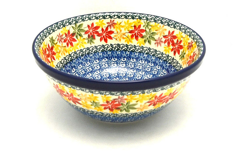 3 1/4"H x 7 1/2"W
 Polish Pottery Bowl - Large Nesting (7 1/2") - Maple Harvest 057-2533a (3 1/4"H x 7 1/2"W
)